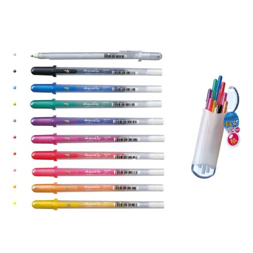 Sakura Aqua Lip Fine Gel Ink Pen Set of 10 Colors