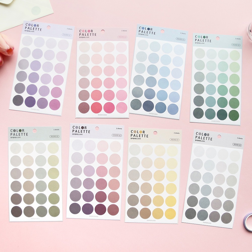Paperian 16 color palette stickers